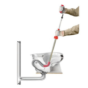 Unclogging a toilet with a toilet snake